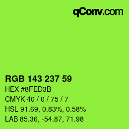 Color code: RGB 143 237 59 | qconv.com