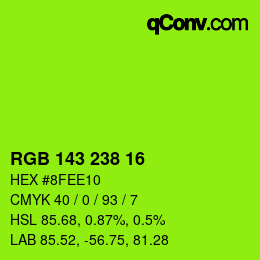 Color code: RGB 143 238 16 | qconv.com