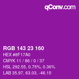 カラーコード: RGB 143 23 160 | qconv.com