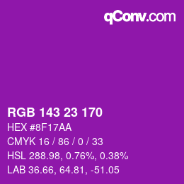 カラーコード: RGB 143 23 170 | qconv.com