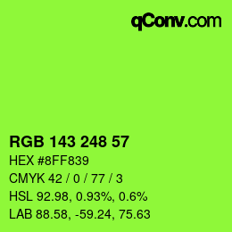 Color code: RGB 143 248 57 | qconv.com