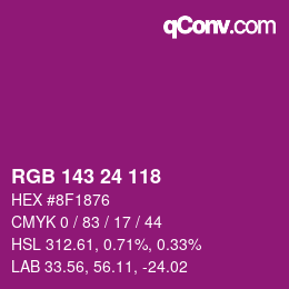 カラーコード: RGB 143 24 118 | qconv.com