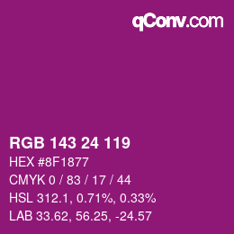 Color code: RGB 143 24 119 | qconv.com