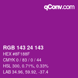 Color code: RGB 143 24 143 | qconv.com