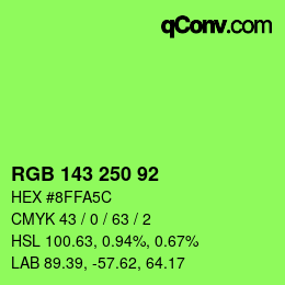 颜色代码: RGB 143 250 92 | qconv.com