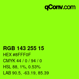 Color code: RGB 143 255 15 | qconv.com