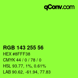 Color code: RGB 143 255 56 | qconv.com