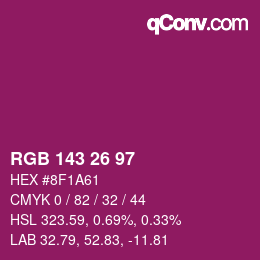 Color code: RGB 143 26 97 | qconv.com