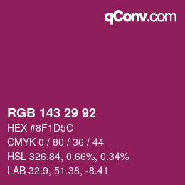 カラーコード: RGB 143 29 92 | qconv.com
