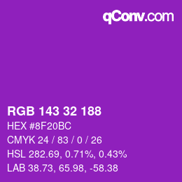 Color code: RGB 143 32 188 | qconv.com