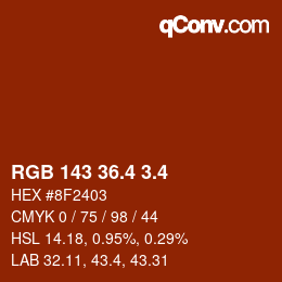カラーコード: RGB 143 36.4 3.4 | qconv.com