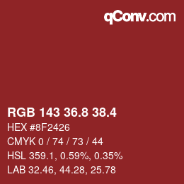 カラーコード: RGB 143 36.8 38.4 | qconv.com