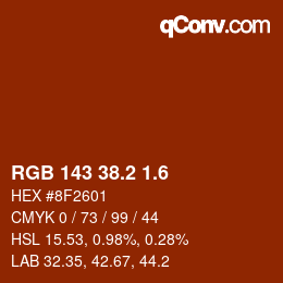 カラーコード: RGB 143 38.2 1.6 | qconv.com