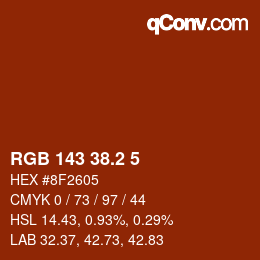 Color code: RGB 143 38.2 5 | qconv.com