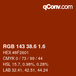 カラーコード: RGB 143 38.6 1.6 | qconv.com