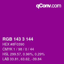 カラーコード: RGB 143 3 144 | qconv.com