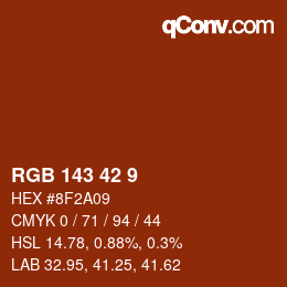 カラーコード: RGB 143 42 9 | qconv.com
