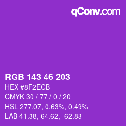 カラーコード: RGB 143 46 203 | qconv.com