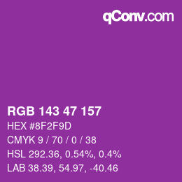 Color code: RGB 143 47 157 | qconv.com