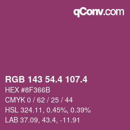 カラーコード: RGB 143 54.4 107.4 | qconv.com