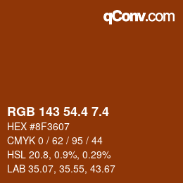 カラーコード: RGB 143 54.4 7.4 | qconv.com