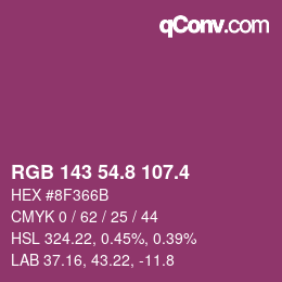 カラーコード: RGB 143 54.8 107.4 | qconv.com