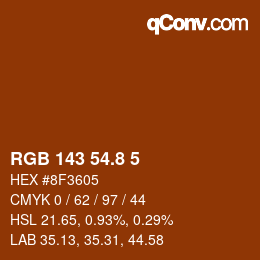 カラーコード: RGB 143 54.8 5 | qconv.com