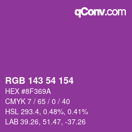 Farbcode: RGB 143 54 154 | qconv.com