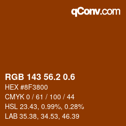 カラーコード: RGB 143 56.2 0.6 | qconv.com