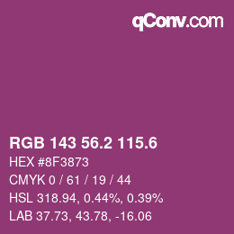 カラーコード: RGB 143 56.2 115.6 | qconv.com