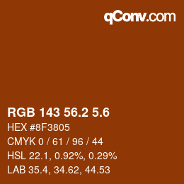 カラーコード: RGB 143 56.2 5.6 | qconv.com