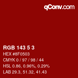 カラーコード: RGB 143 5 3 | qconv.com