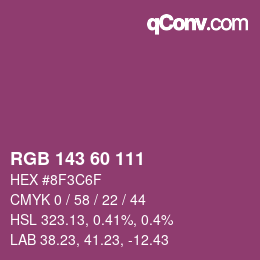 カラーコード: RGB 143 60 111 | qconv.com
