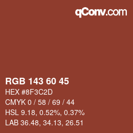 カラーコード: RGB 143 60 45 | qconv.com