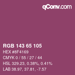 カラーコード: RGB 143 65 105 | qconv.com