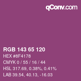 カラーコード: RGB 143 65 120 | qconv.com