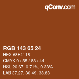 カラーコード: RGB 143 65 24 | qconv.com