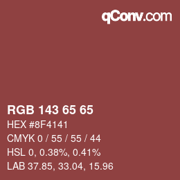 Color code: RGB 143 65 65 | qconv.com