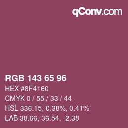 カラーコード: RGB 143 65 96 | qconv.com