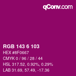 Color code: RGB 143 6 103 | qconv.com