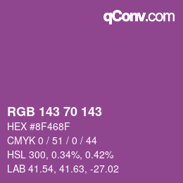 Color code: RGB 143 70 143 | qconv.com