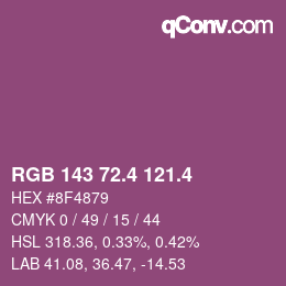 カラーコード: RGB 143 72.4 121.4 | qconv.com