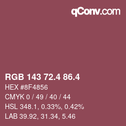 カラーコード: RGB 143 72.4 86.4 | qconv.com