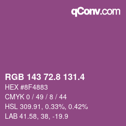 カラーコード: RGB 143 72.8 131.4 | qconv.com