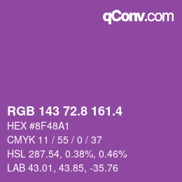 カラーコード: RGB 143 72.8 161.4 | qconv.com