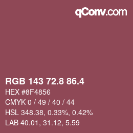 カラーコード: RGB 143 72.8 86.4 | qconv.com