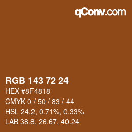 Color code: RGB 143 72 24 | qconv.com