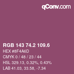 カラーコード: RGB 143 74.2 109.6 | qconv.com