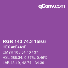 カラーコード: RGB 143 74.2 159.6 | qconv.com