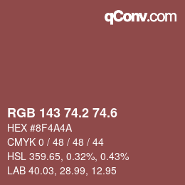 カラーコード: RGB 143 74.2 74.6 | qconv.com